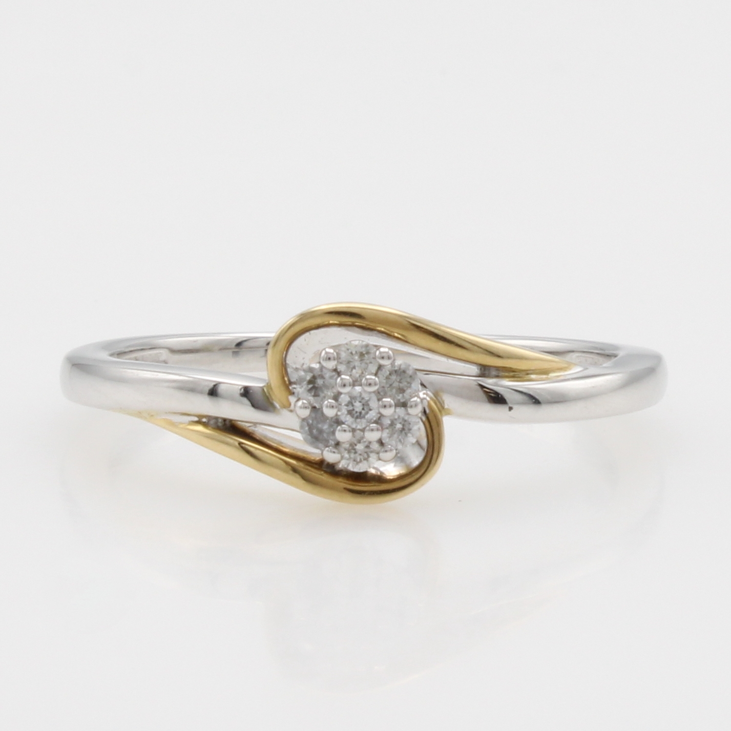 Image 27126282 - Ring mit Brillanten, WG/GG 585/000, Brill. zus. ca. 0.10 ct Weiß/si, geschwungen ...
