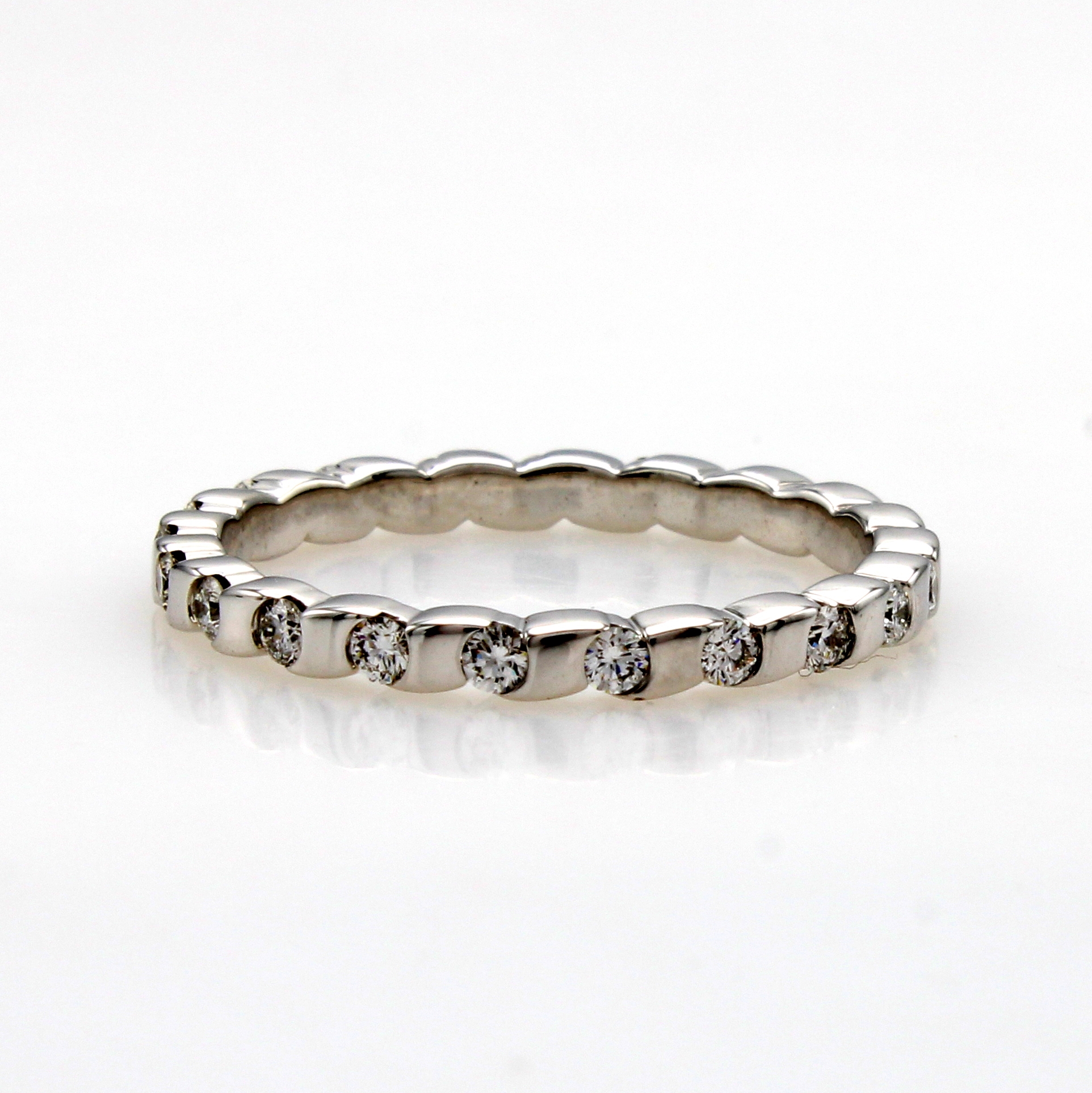 Image 27126283 - Memoryring mit Brillanten, WG 750/000, Schiene rundum bes. m. 21 Brill. zus. ca. 0.50 ct ...
