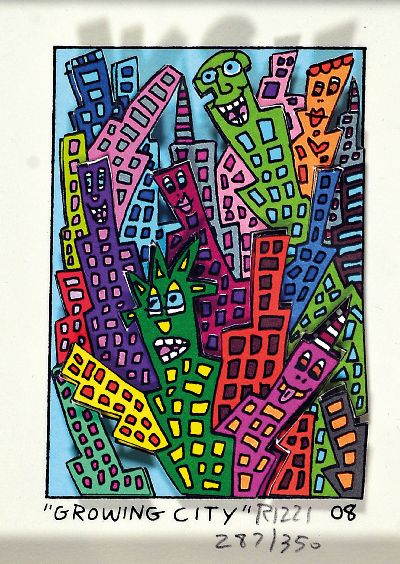 Image James Rizzi 1950 Brooklyn New York - 2011, 3D construction, #´Growing City#´, number ...