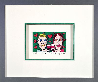 27126234k - James Rizzi 1950 Brooklyn New York - 2011, 3D-Konstruktion, ´A Toast To our Love´, ...