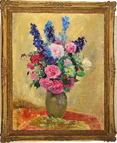27126250k - Emil Leonhard Smidt, 1878-1954, Blumenstillleben, Öl/Lwd, re. u. sign., ca. 80x62cm, R. ...