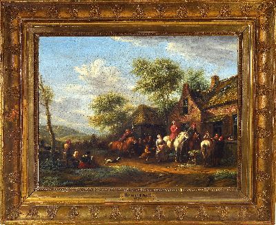 27126264k - Barend Gael, 1630 Haarlem-1698 Amsterdam, vielfigurige Szene vor einem Wirtshaus, Öl/ ...