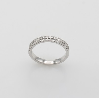 27126275a - Ring mit Brillanten, WG 585/000, Schiene zur Hälfte bes. m. Brill. zus. ca. 0.35 ct ...
