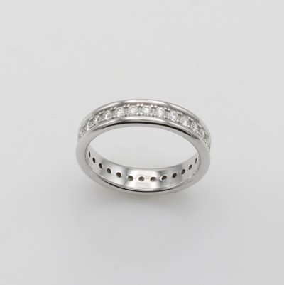 27126279a - Memoryring mit Brillanten, WG 585/000, Schiene rundum bes. m. Brill. zus. ca. 0.75 ct ...