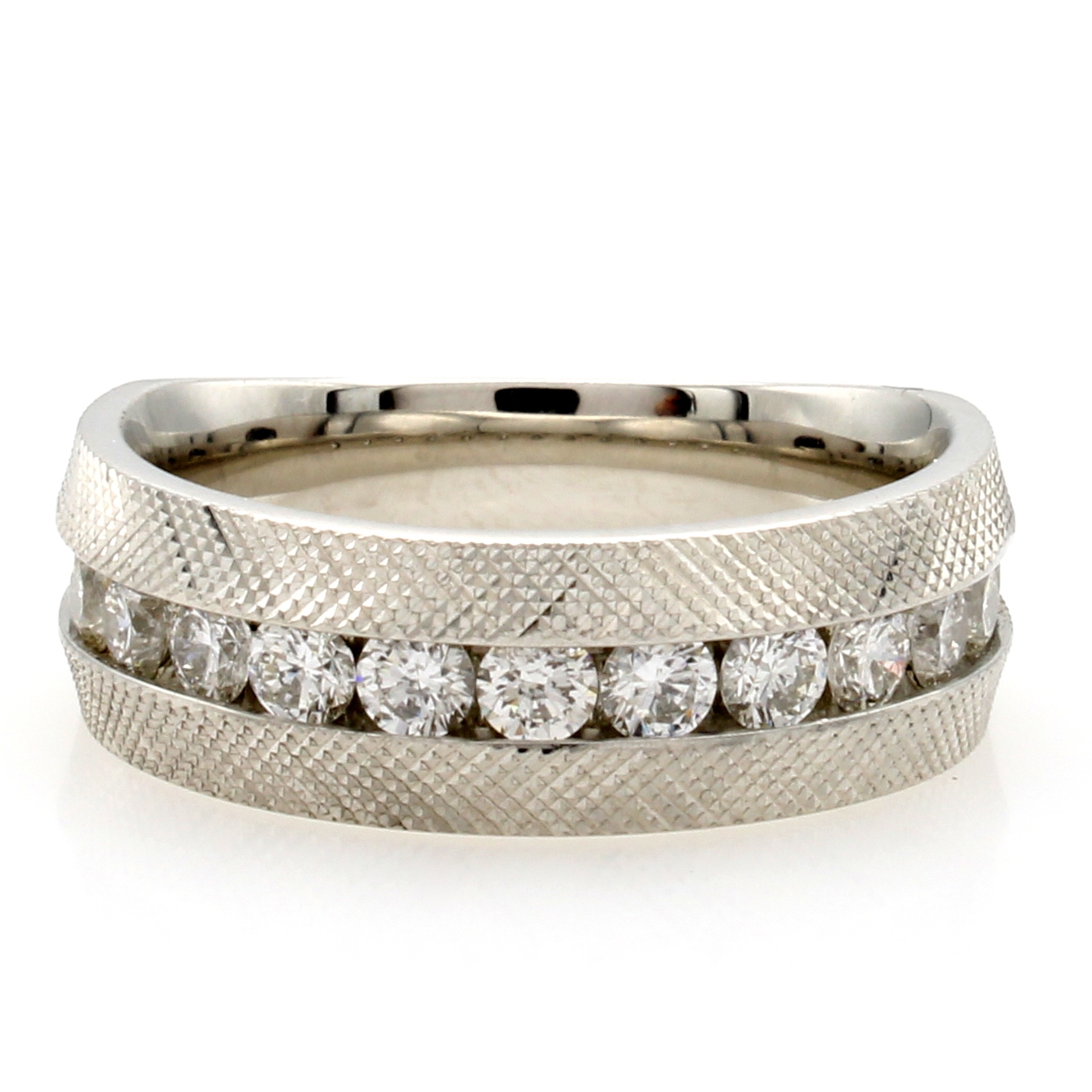 Image 27126561 - Ring mit Brillanten, Platin 950/000, Schiene z.T. guillochiert, 13 Brill. in ...