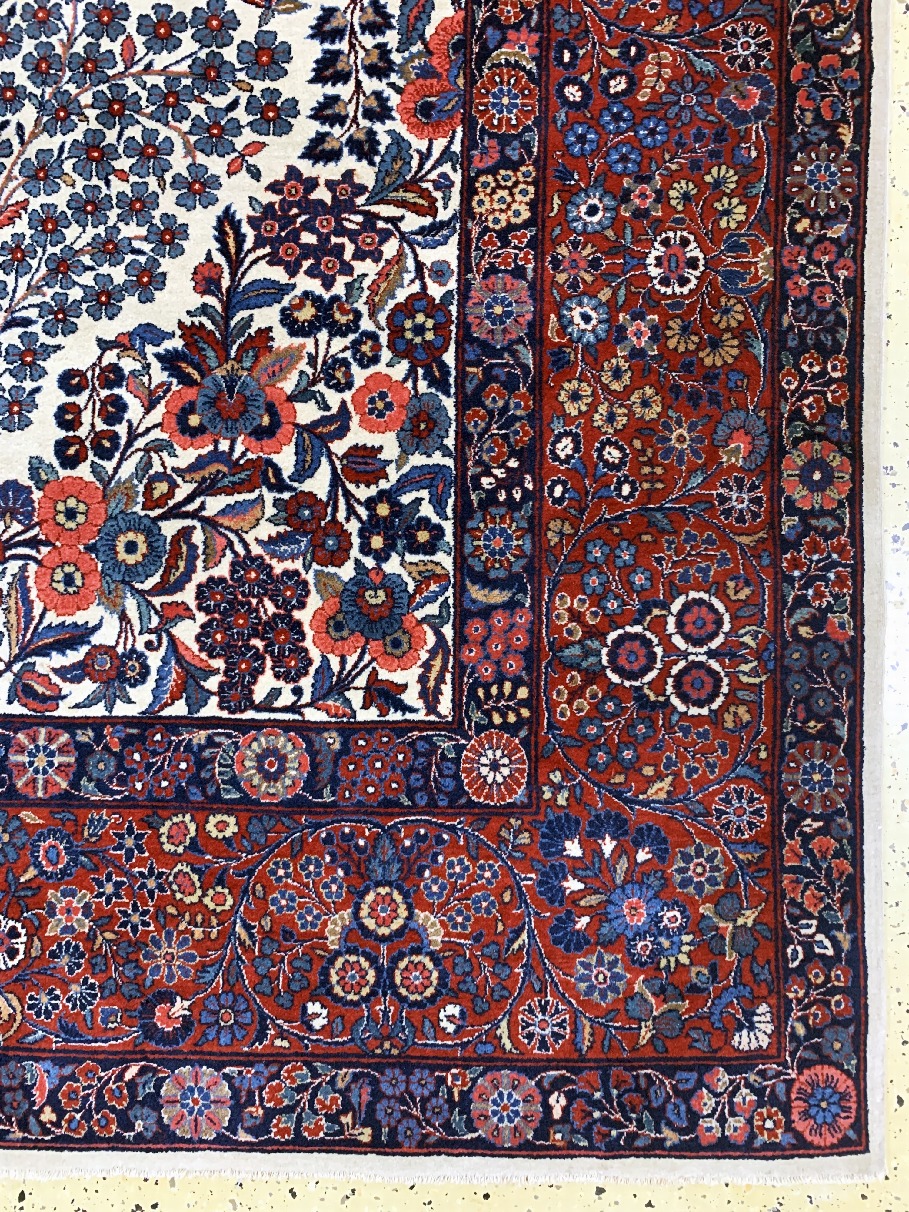 Detail a: Yazd Kork fein, Persien, Anfang 20.Jhd, Korkwolle auf Baumwolle, ca. 367 x 267 cm, EHZ: 2