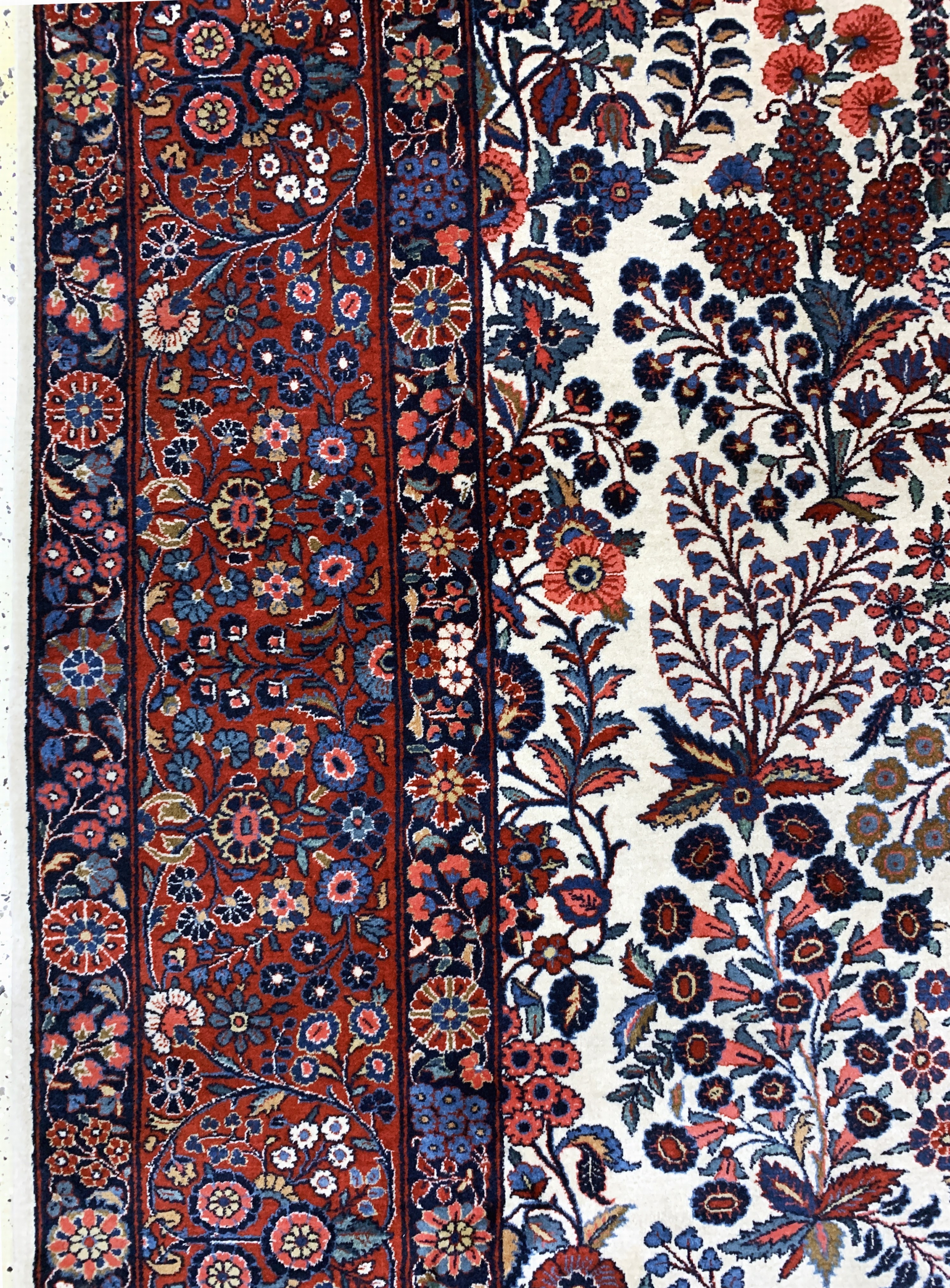 Detail d: Yazd Kork fein, Persien, Anfang 20.Jhd, Korkwolle auf Baumwolle, ca. 367 x 267 cm, EHZ: 2