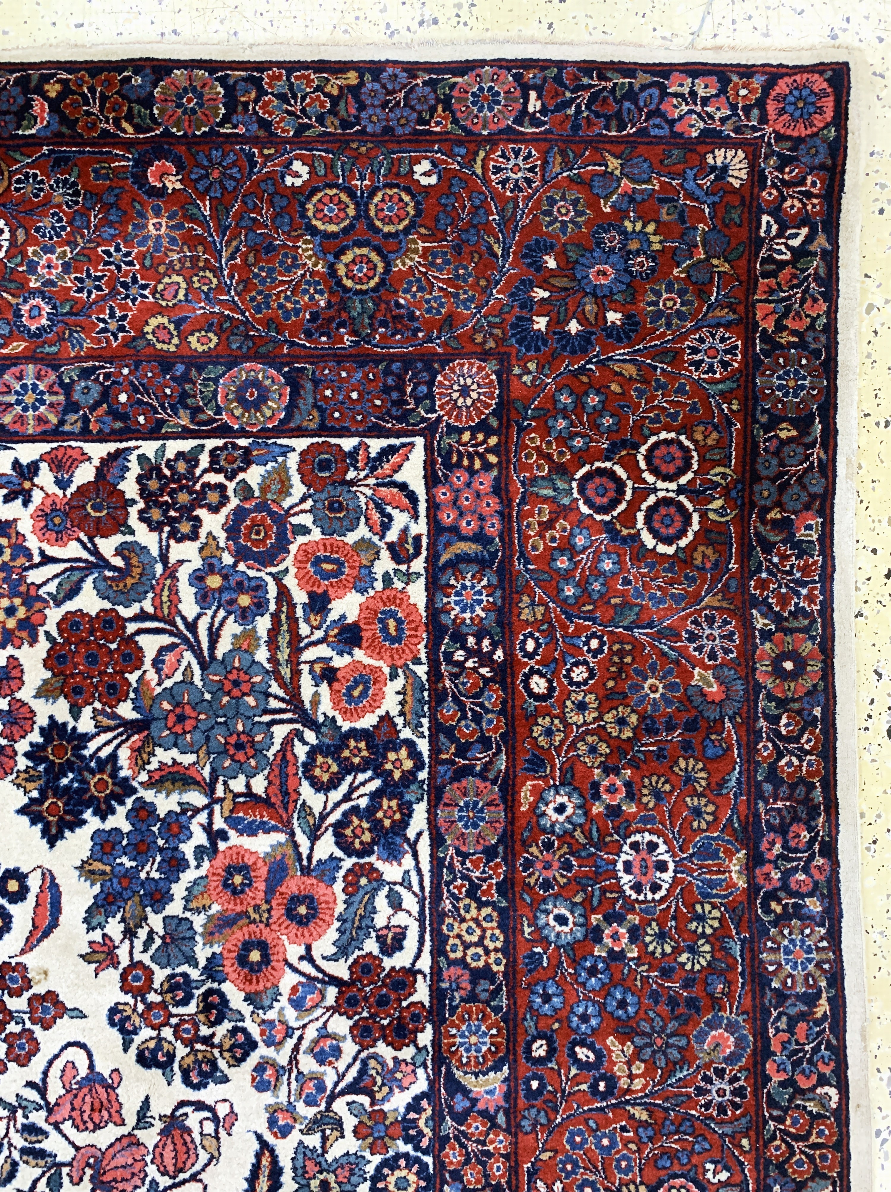 Detail i: Yazd Kork fein, Persien, Anfang 20.Jhd, Korkwolle auf Baumwolle, ca. 367 x 267 cm, EHZ: 2