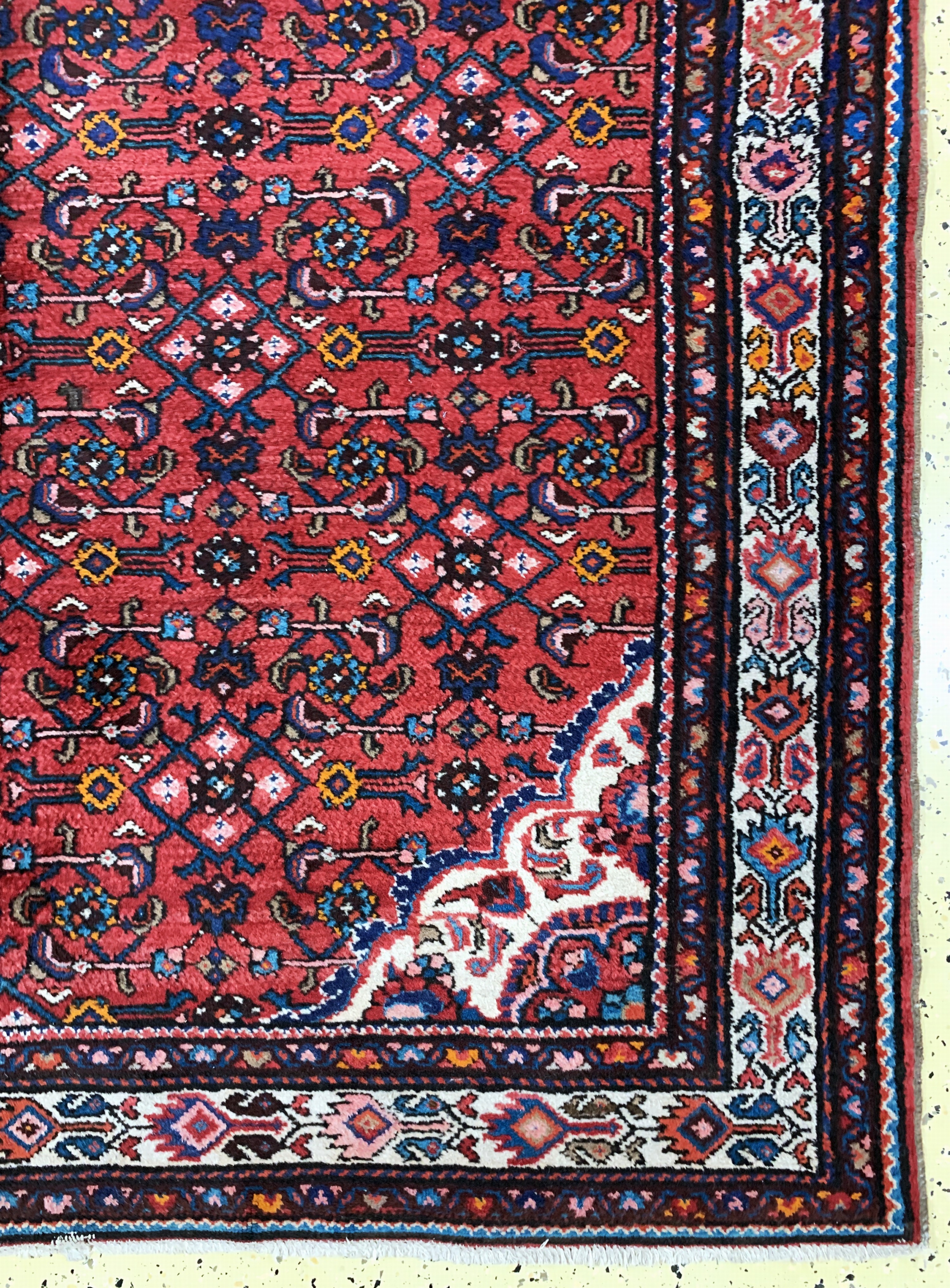 Detail a: Hosseinabad, Persien, Mitte 20.Jhd, Wolle auf Baumwolle, ca. 395 x 165 cm, EHZ: 3(kleine Restaurierung)