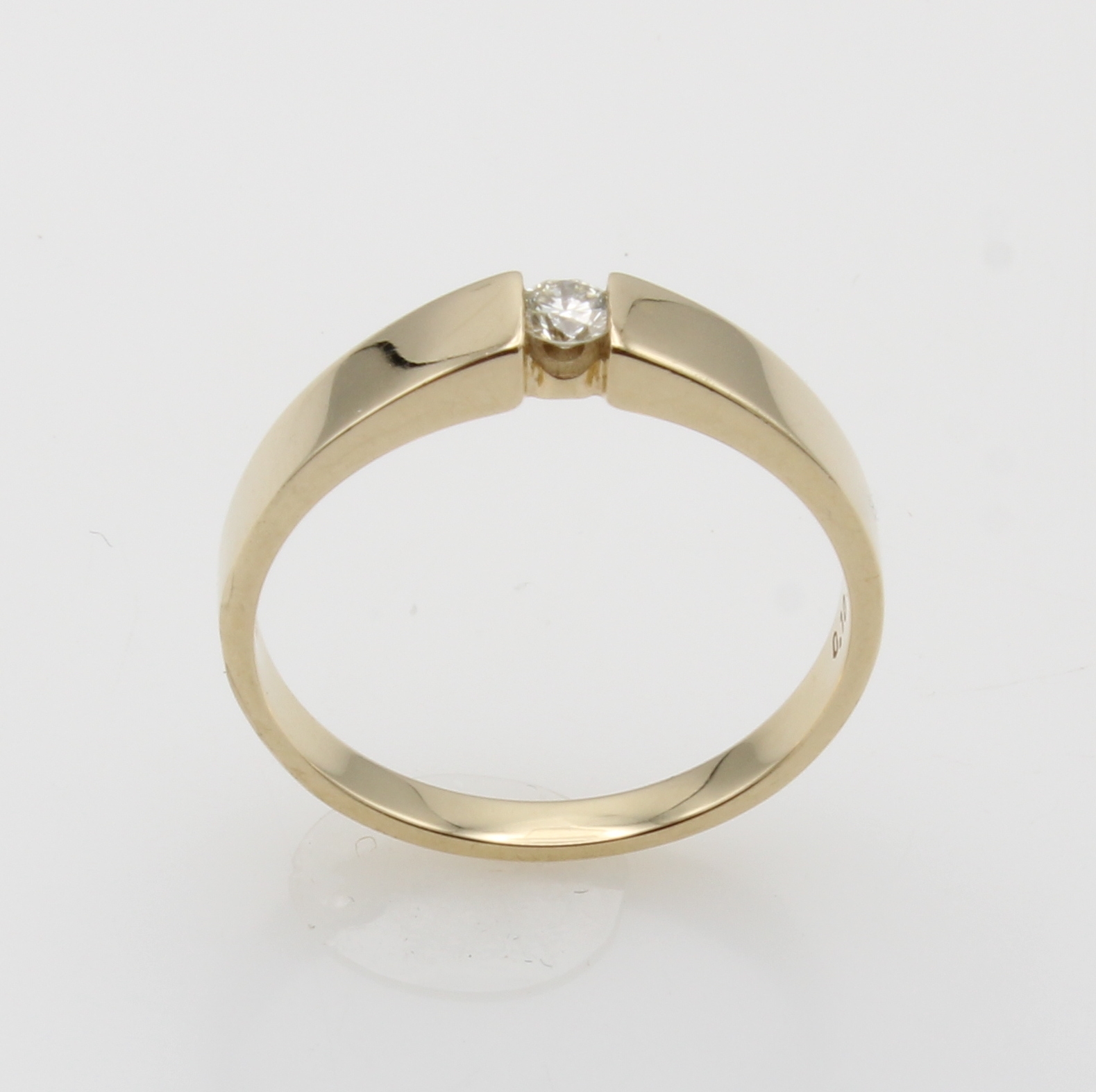 Image 27126578 - Ring mit Brillant, GG 585/000, Brill. in Spannringoptik ca. 0.10 ct Weiß/si, RW ca. 56 ...