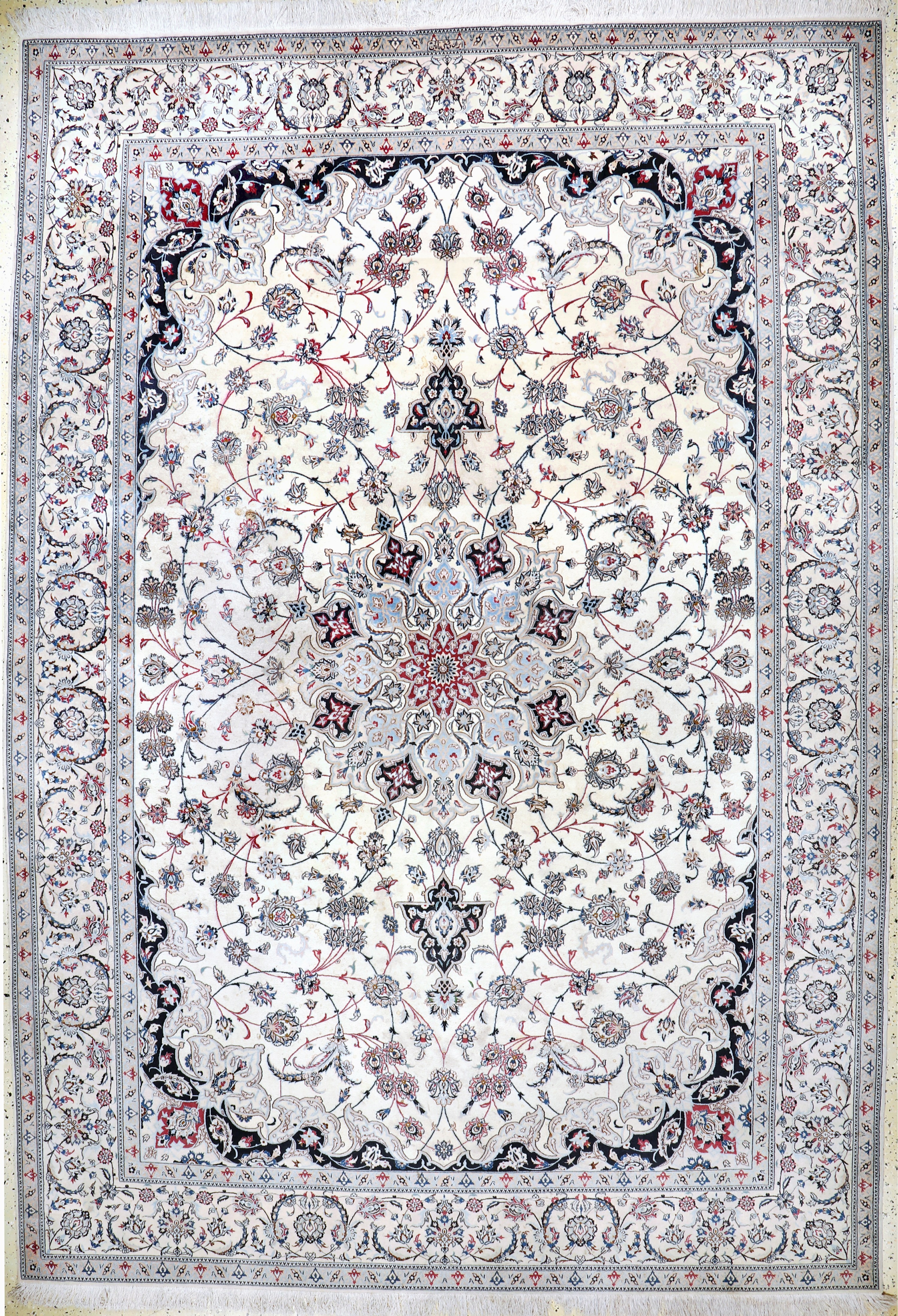 Image 27126583 - Nain fein(6 La), Persien, Mitte 20.Jhd, Korkwolle mit Seide, ca. 365 x 255 cm, ca. ...