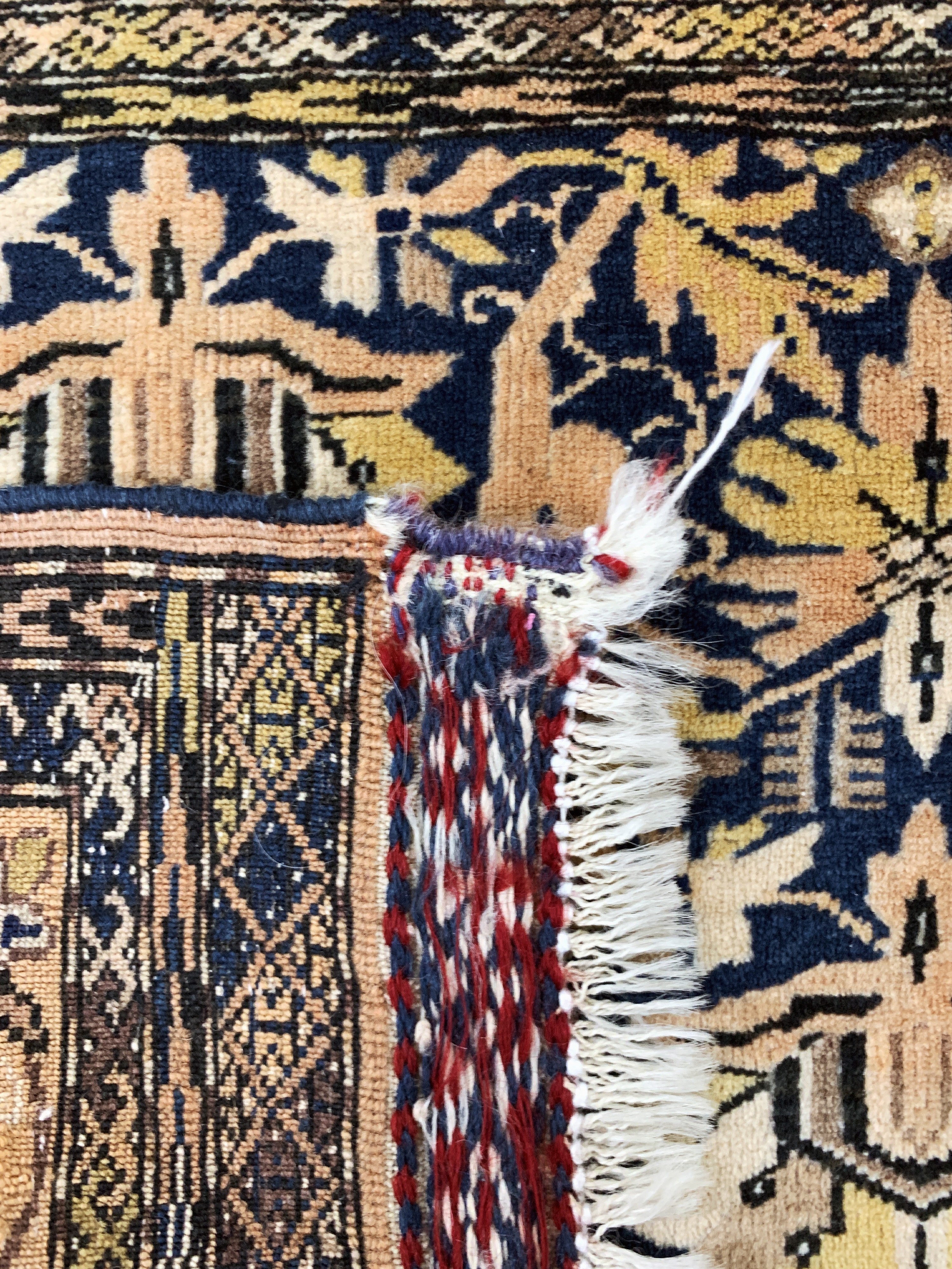 Detail d: Mauri fein alt, Afghanistan, Anfang 20.Jhd,Wolle auf Wolle, ca. 76 x 46 cm, EHZ: 2