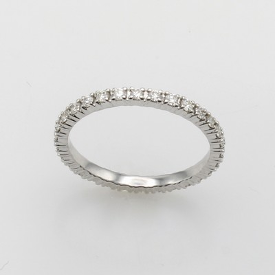 27126558a - Memoryring mit Brillanten, WG 750/000, Schiene rundum bes. m. 30 Brill. zus. ca. 0.60 ct ...