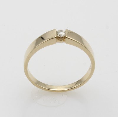 Image Ring mit Brillant, GG 585/000, Brill. in Spannringoptik ca. 0.10 ct Weiß/si, RW ca. 56 ...