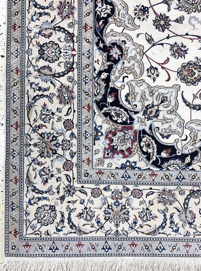 27126583c - Nain fein(6 La), Persien, Mitte 20.Jhd, Korkwolle mit Seide, ca. 365 x 255 cm, ca. ...