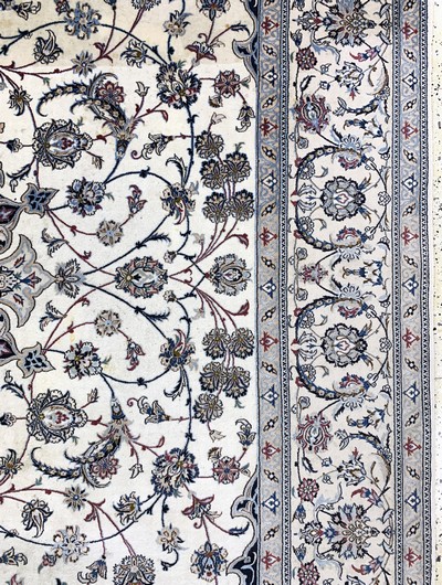 27126583g - Nain fein(6 La), Persien, Mitte 20.Jhd, Korkwolle mit Seide, ca. 365 x 255 cm, ca. ...