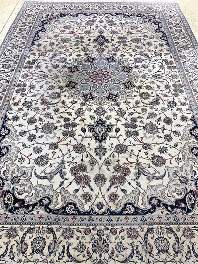 27126583k - Nain fein(6 La), Persien, Mitte 20.Jhd, Korkwolle mit Seide, ca. 365 x 255 cm, ca. ...