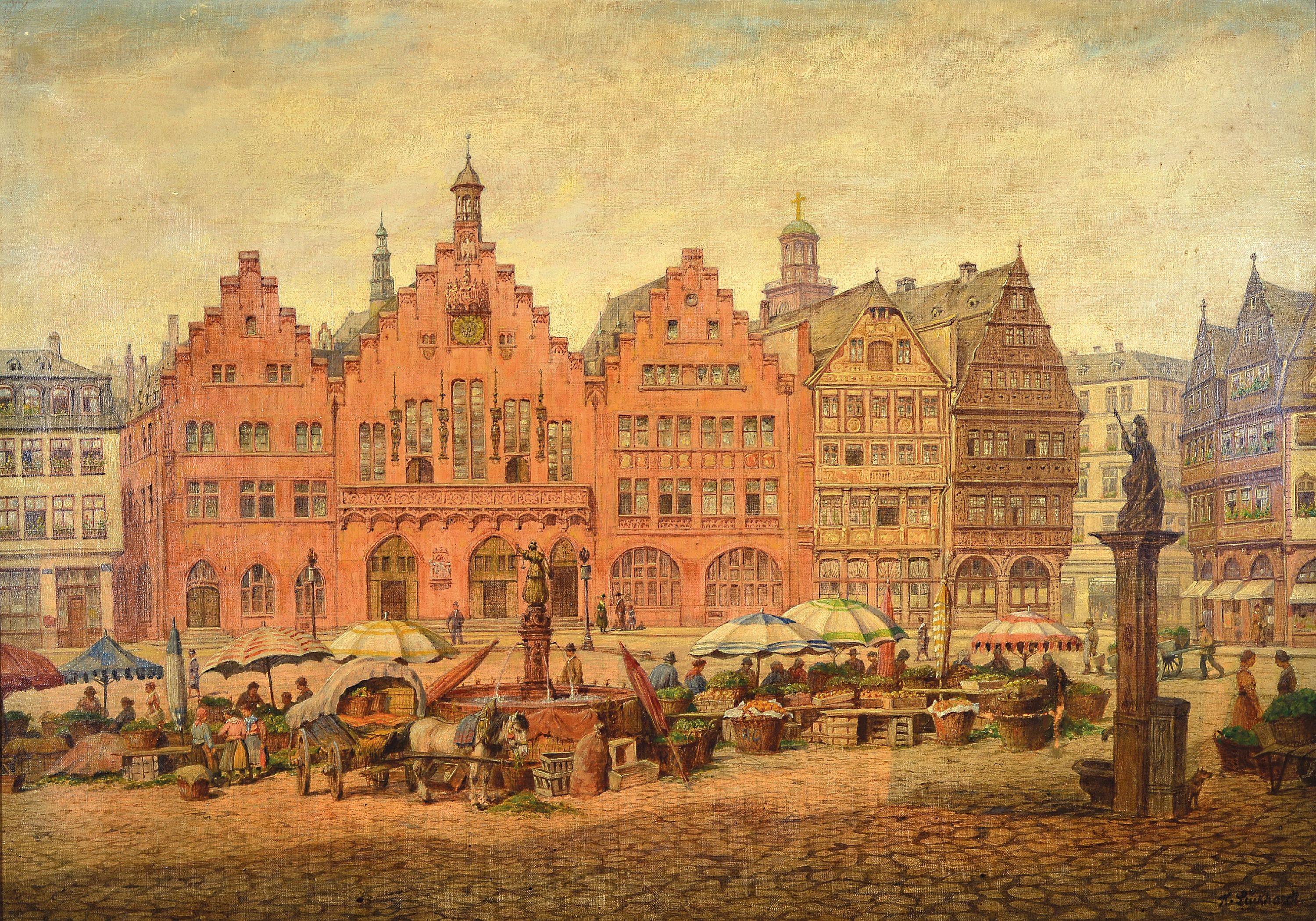 Image 27127033 - Karl Luckhardt, 1886-1970 Frankfurt, Ansichtvon Alt-Frankfurt, Blick auf den Römer mit ...