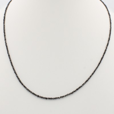 Image Diamantkette, GG 585/000, schwarze Diam. (beh.) im Verlauf, L. durch Verlängerungskette ...