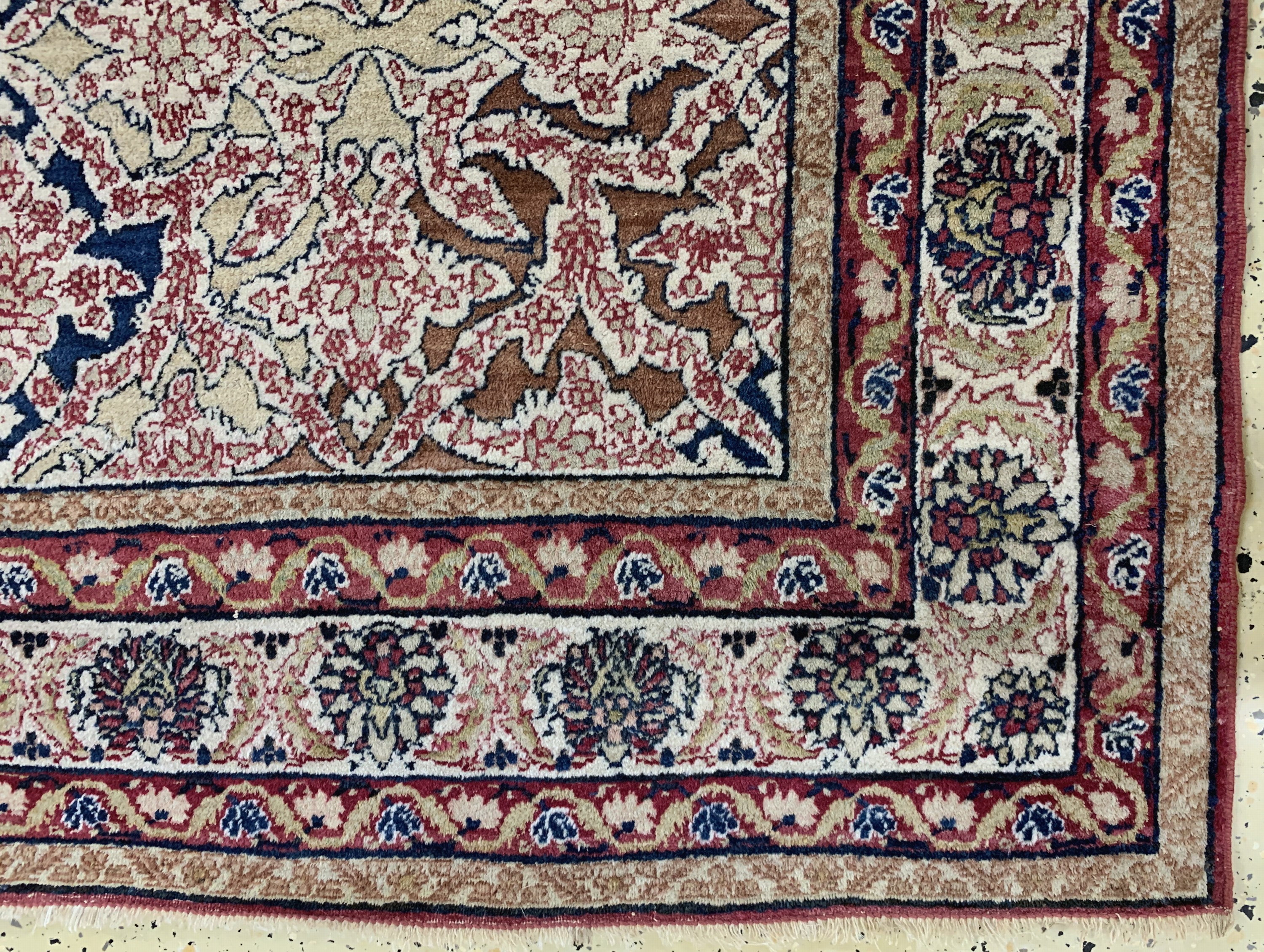 Detail a: Kerman antik, Persien, 19.Jhd, Wolle auf Baumwolle, ca. 200 x 140 cm, EHZ: 2(Oxidiert).