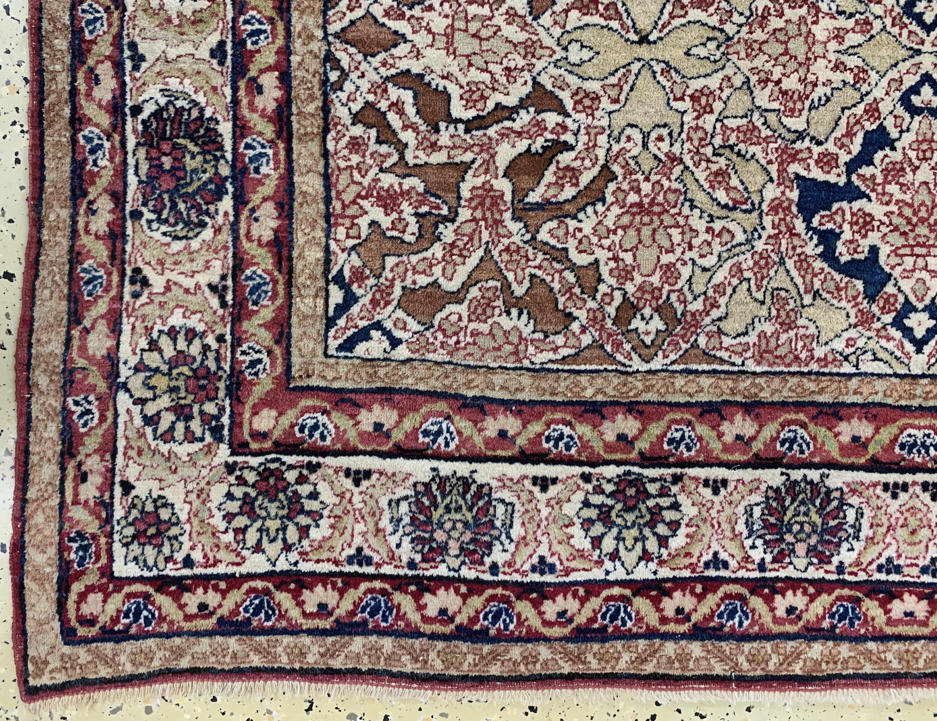 Detail b: Kerman antik, Persien, 19.Jhd, Wolle auf Baumwolle, ca. 200 x 140 cm, EHZ: 2(Oxidiert).