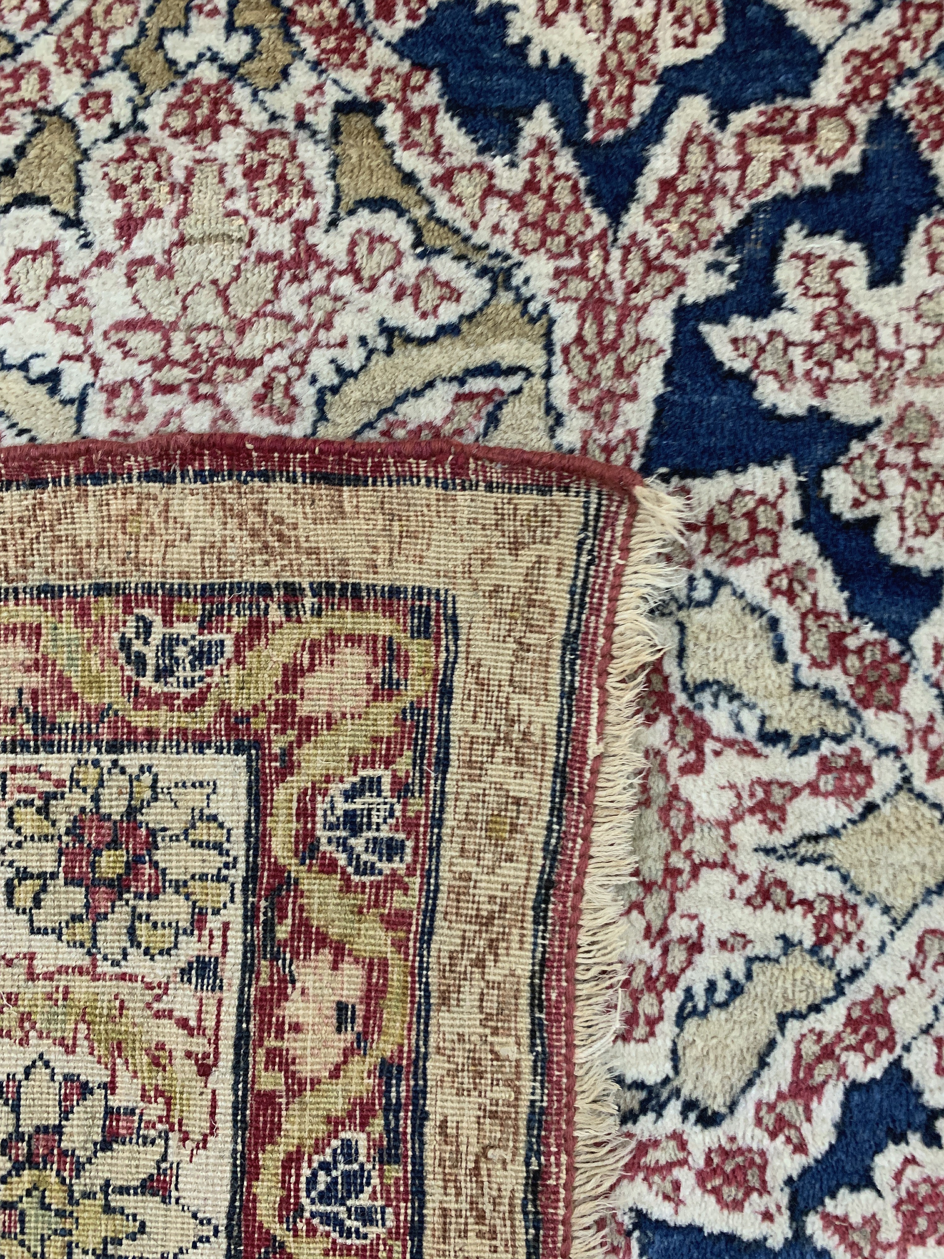 Detail h: Kerman antik, Persien, 19.Jhd, Wolle auf Baumwolle, ca. 200 x 140 cm, EHZ: 2(Oxidiert).