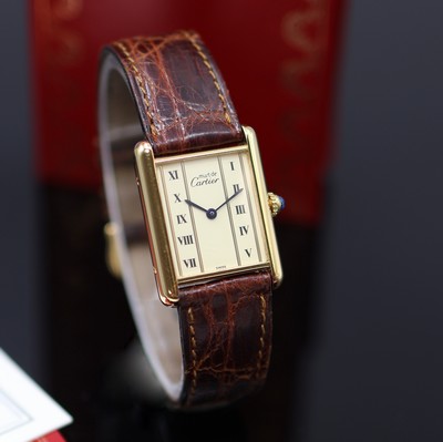 27127229b - CARTIER Damenarmbanduhr Tank Vermeil Referenz 590005, quarz, verg. Silbergeh. inkl. ...