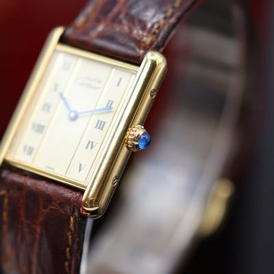 27127229c - CARTIER Damenarmbanduhr Tank Vermeil Referenz 590005, quarz, verg. Silbergeh. inkl. ...