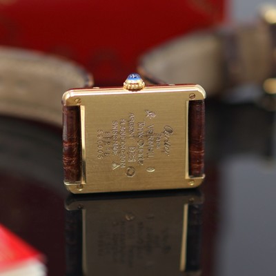 27127229d - CARTIER Damenarmbanduhr Tank Vermeil Referenz 590005, quarz, verg. Silbergeh. inkl. ...