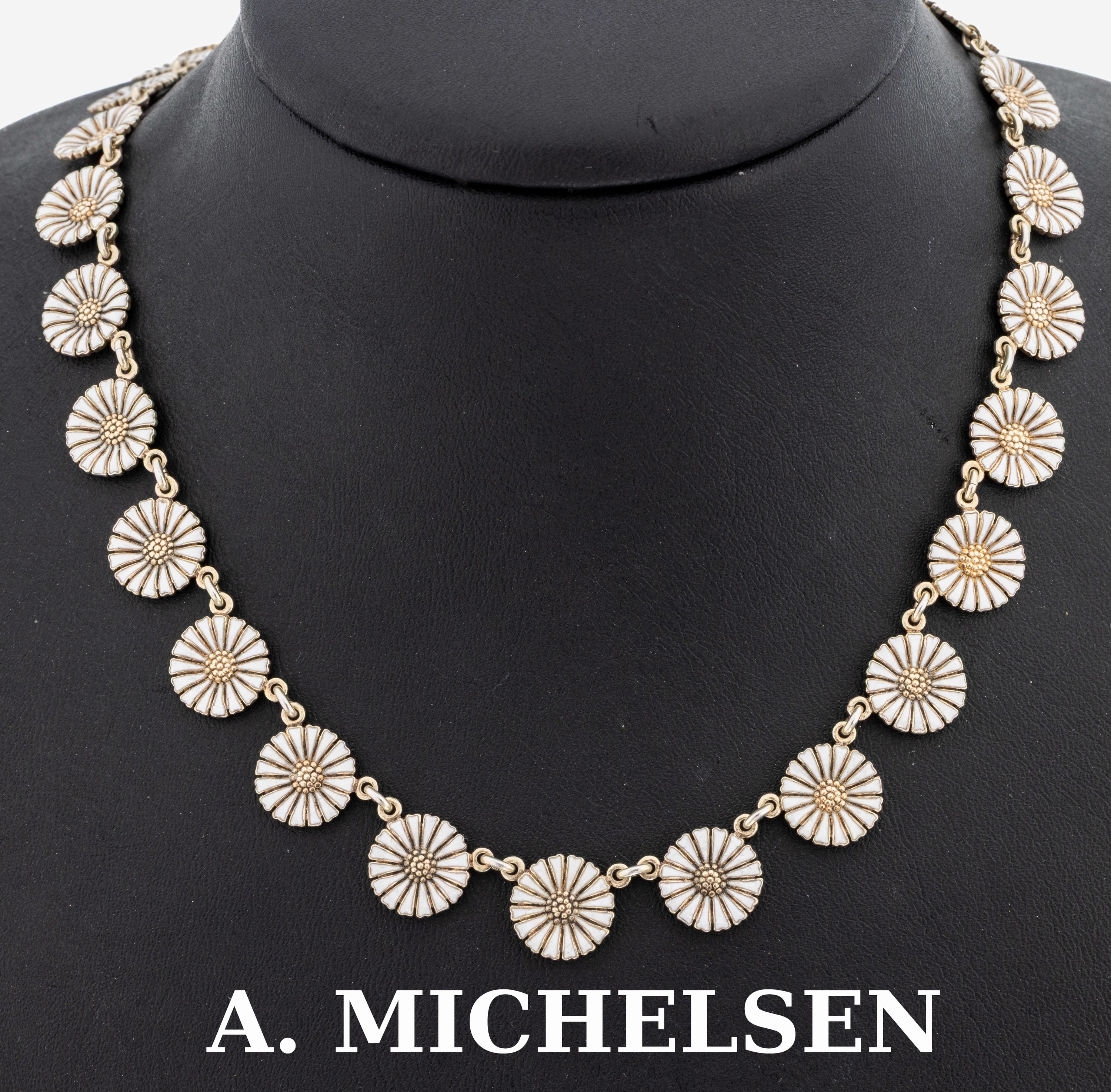 Image 27127316 - A. MICHELSEN daisy necklace , Denmark, 1940s-1950s, 925 silver, the iconic design ...