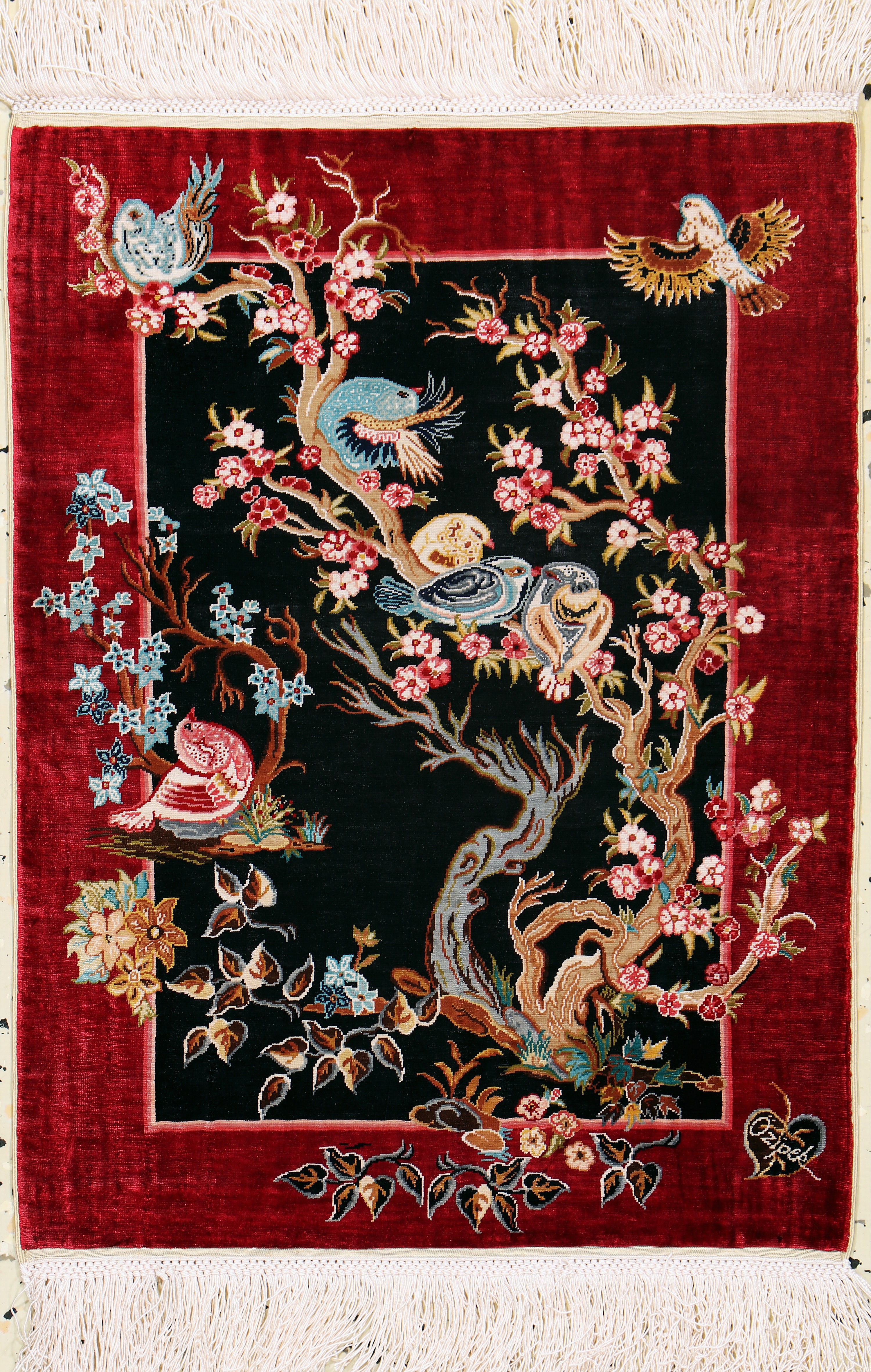 Image 27127393 - Hereke Seide Sehr fein, Türkei, signiert´Özipek´, Ende 20.Jhd, reine Naturseide, ca. ...