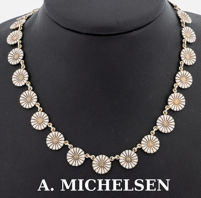 Image A. MICHELSEN Margeriten-Collier, Dänemark, 1940er-50er Jahre, 925er Silber, das ...
