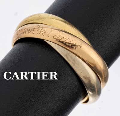 Image 18 kt Gold LES MUST DE CARTIER Ring, GG/WG/RG 750/000, Trinity-Serie, RW 57, ca. 9.4 g, ...