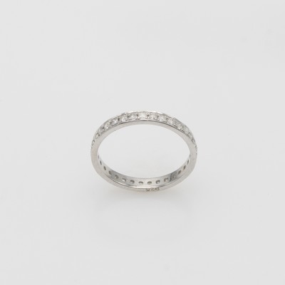 27127375a - Memoryring mit Diamanten, 925er Silber, Diam. zus. ca. 0.65 ct get.Weiß/p, RW ca. 54 ...
