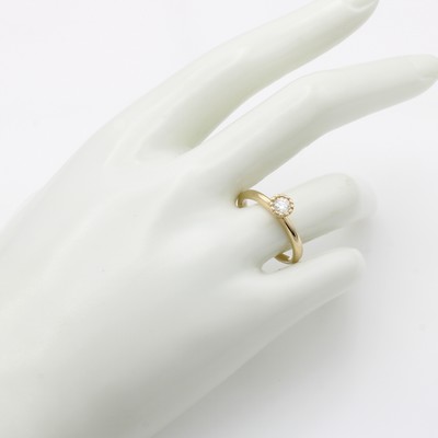 27127394b - Ring mit Brillantsolitär, GG 585/000, Brill. ca. 0.28 ct Weiß/si, Fassung m. ...