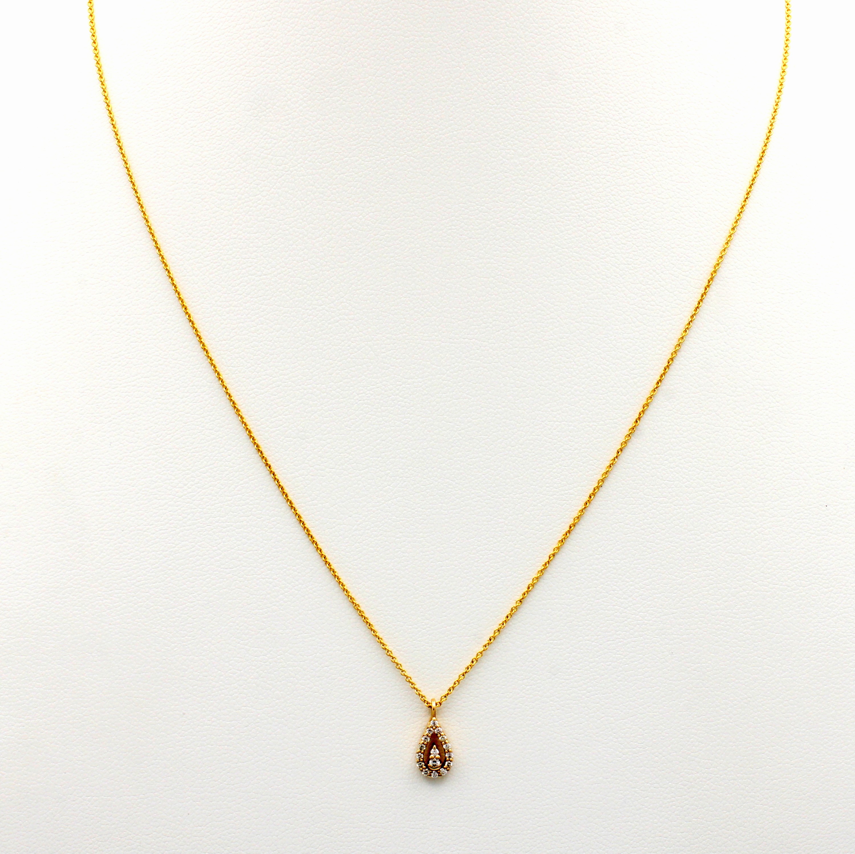 Image 27127441 - Anhänger mit Brillanten an Kette, GG 585/000, 16 Brill. zus. ca. 0.12 ct Weiß/si in ...