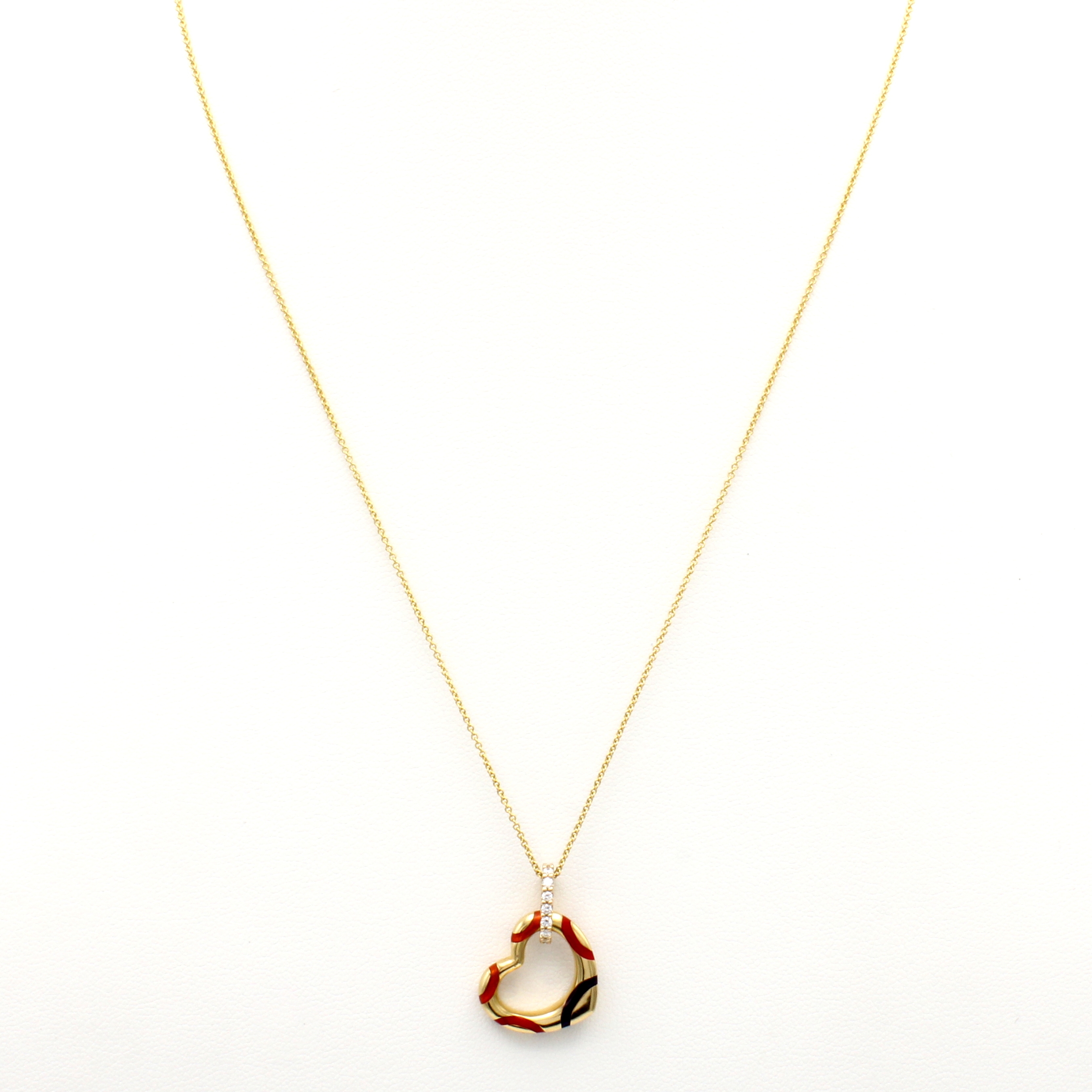 Image 27127444 - Brillantclip mit Herzanhänger an Kette, GG 585/000, 11 Brill. zus. ca. 0.13 ct ...