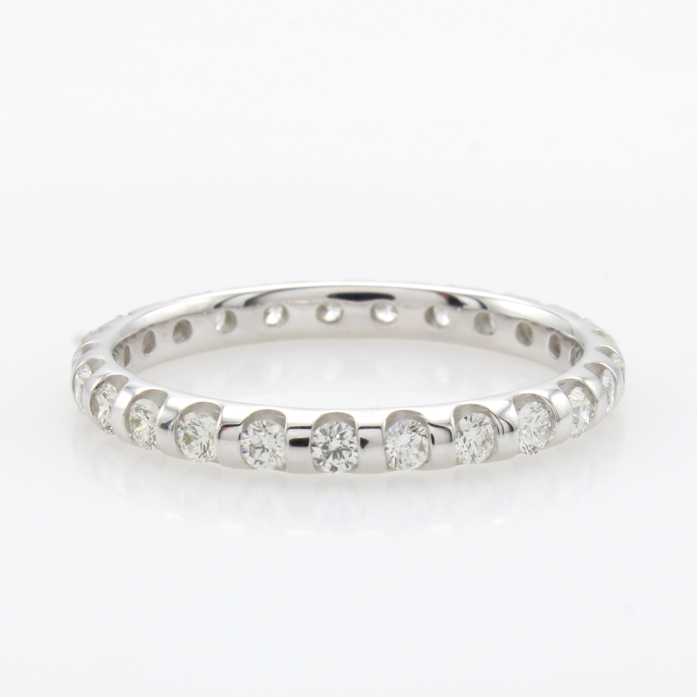 Image 27127482 - Memoryring mit Brillanten, WG 585/000, Schiene rundum bes. m. Brill. zus. ca. 0.75 ct ...