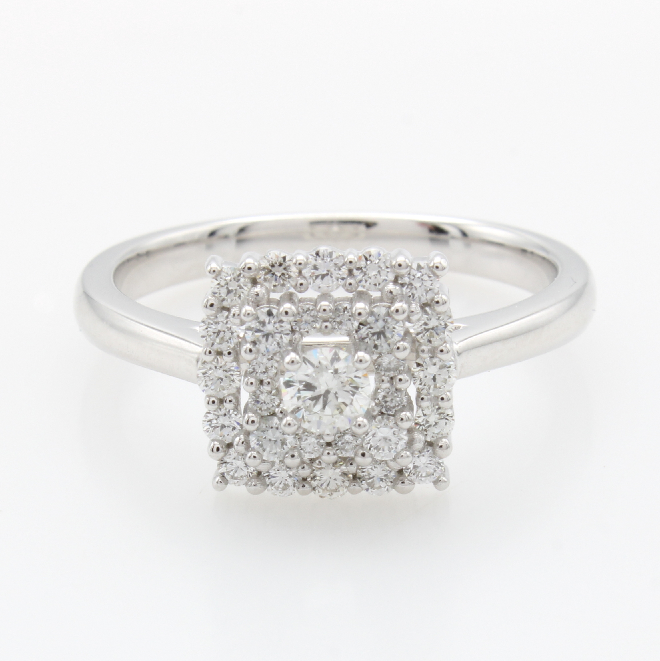 Image 27127485 - Ring mit Brillanten, WG 585/000, carréef. Ringkopf bes. m. Brill. zus. ca. 0.55 ct ...