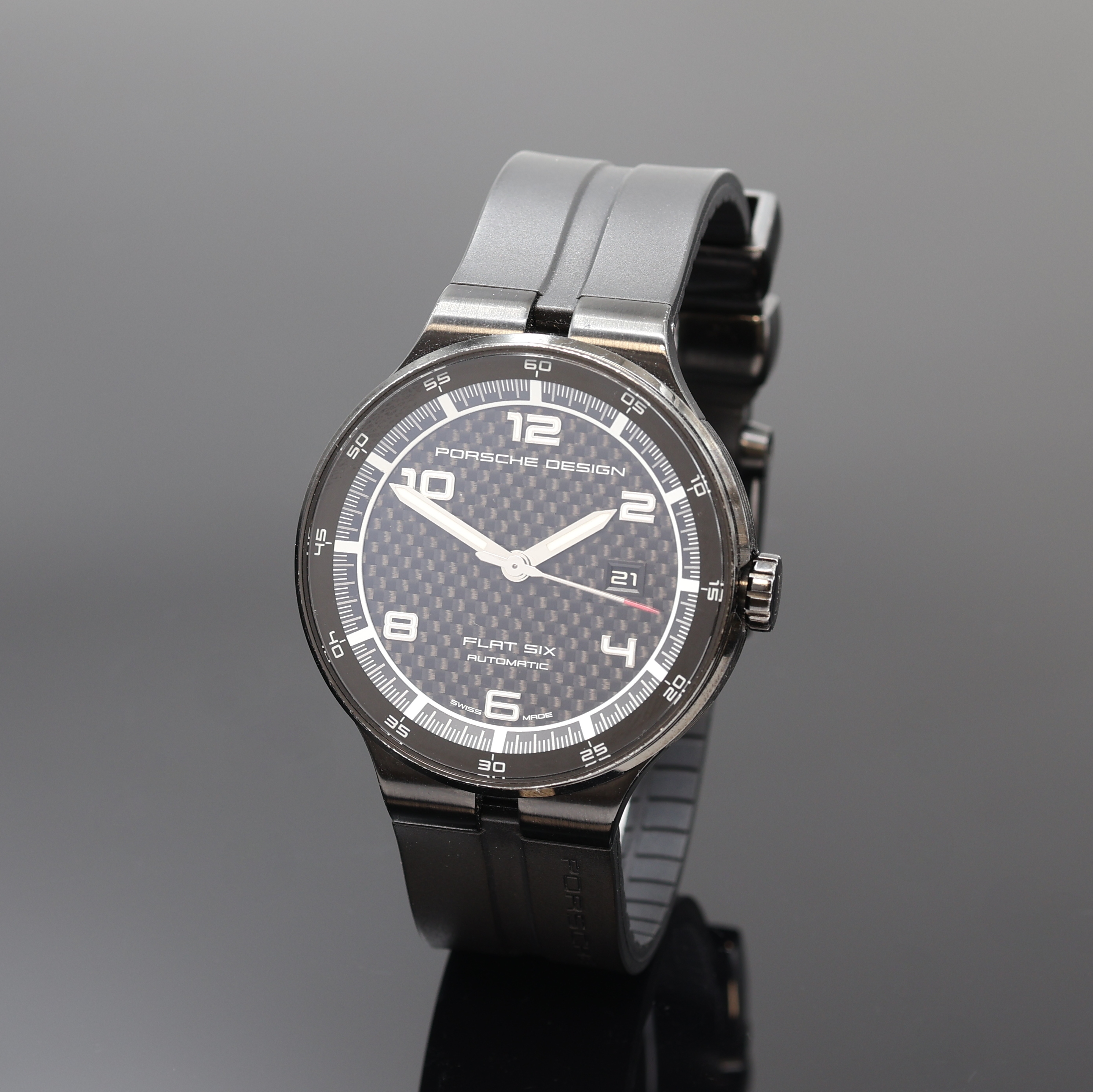 Image 27127489 - PORSCHE DESIGN Flat Six Herrenarmbanduhr Referenz 6350.43,, Automatik, beids. vergl. ...