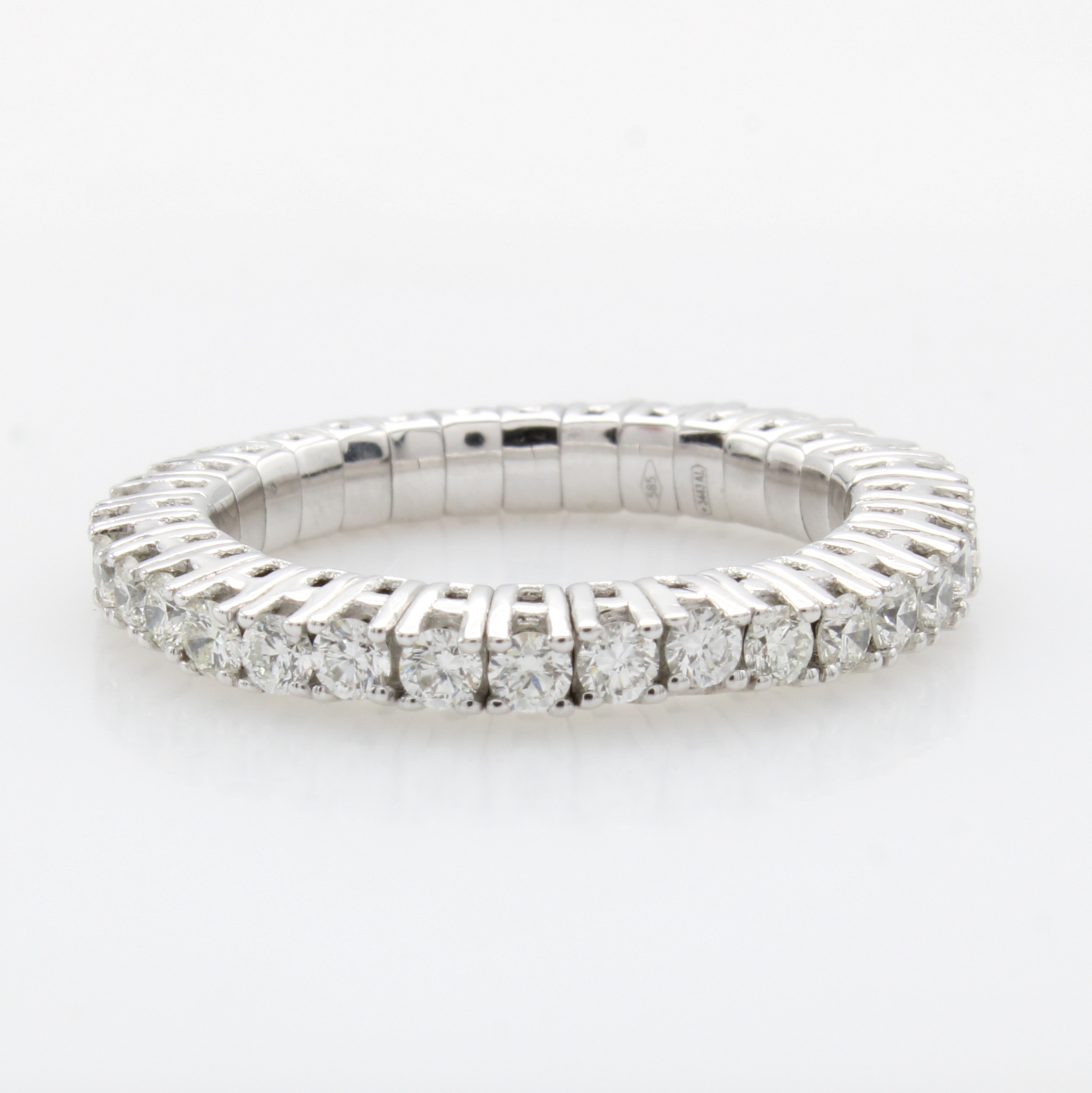 Image 27127491 - Elastischer Ring mit Brillanten, WG 585/000, rundum bes. m. Brill. zus. ca. 1.07 ct ...