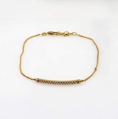Image Armband mit Brillanten, GG 585/000, 16 Brill. zus. ca. 0.15 ct Weiß/p, in L. ca. 19- 22 ...
