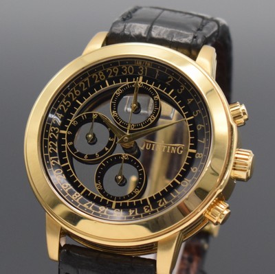 27127476a - QUINTING seltener Armbandchronograph mit mysterieuser Zeitanzeige in GG 750/000, quarz, ...