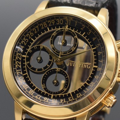 27127476b - QUINTING seltener Armbandchronograph mit mysterieuser Zeitanzeige in GG 750/000, quarz, ...
