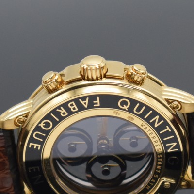 27127476g - QUINTING seltener Armbandchronograph mit mysterieuser Zeitanzeige in GG 750/000, quarz, ...