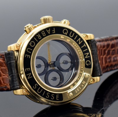 27127476h - QUINTING seltener Armbandchronograph mit mysterieuser Zeitanzeige in GG 750/000, quarz, ...