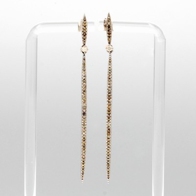 Image Paar Ohrstecker mit Diamanten, 925er Silber,längl. Form, Diam. zus. ca. 0.95 ct ...