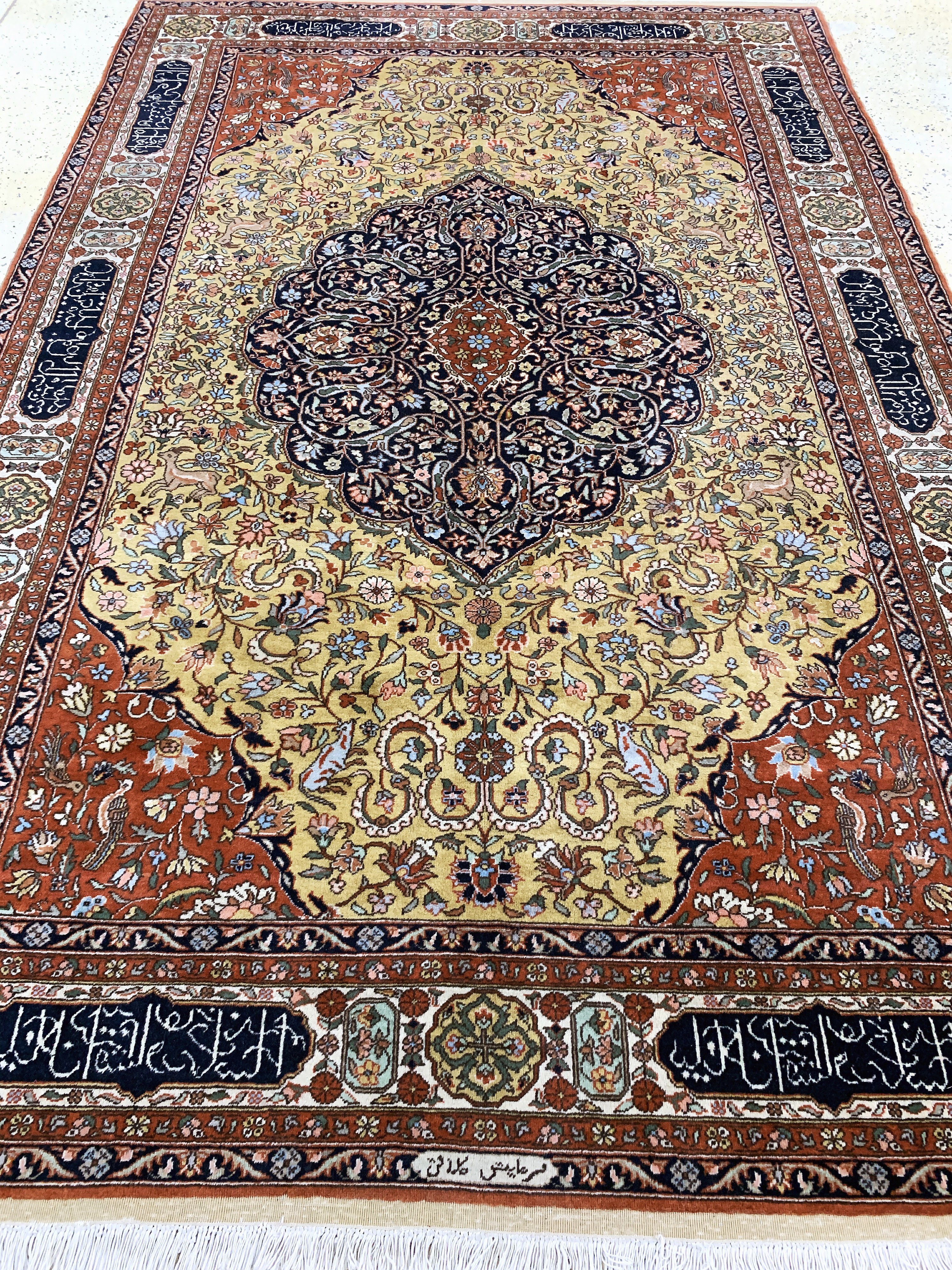 Detail h: Isparta, sign. Türkei, Mitte 20.Jhd., Wolle auf Baumwolle, ca. 310 x 200 cm, EHZ: 2-3