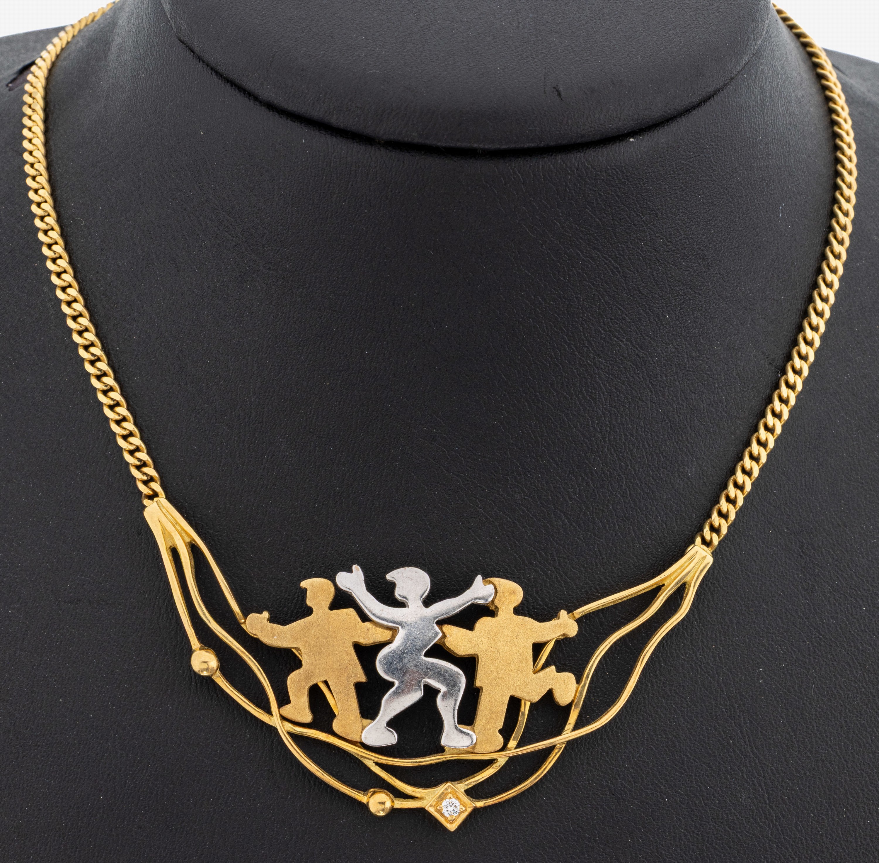 Image 27127641 - 18 kt Gold Brillant-Collier, GG/WG 750/000,qualitätvolle Verarbeitung, Mittelteil mit ...