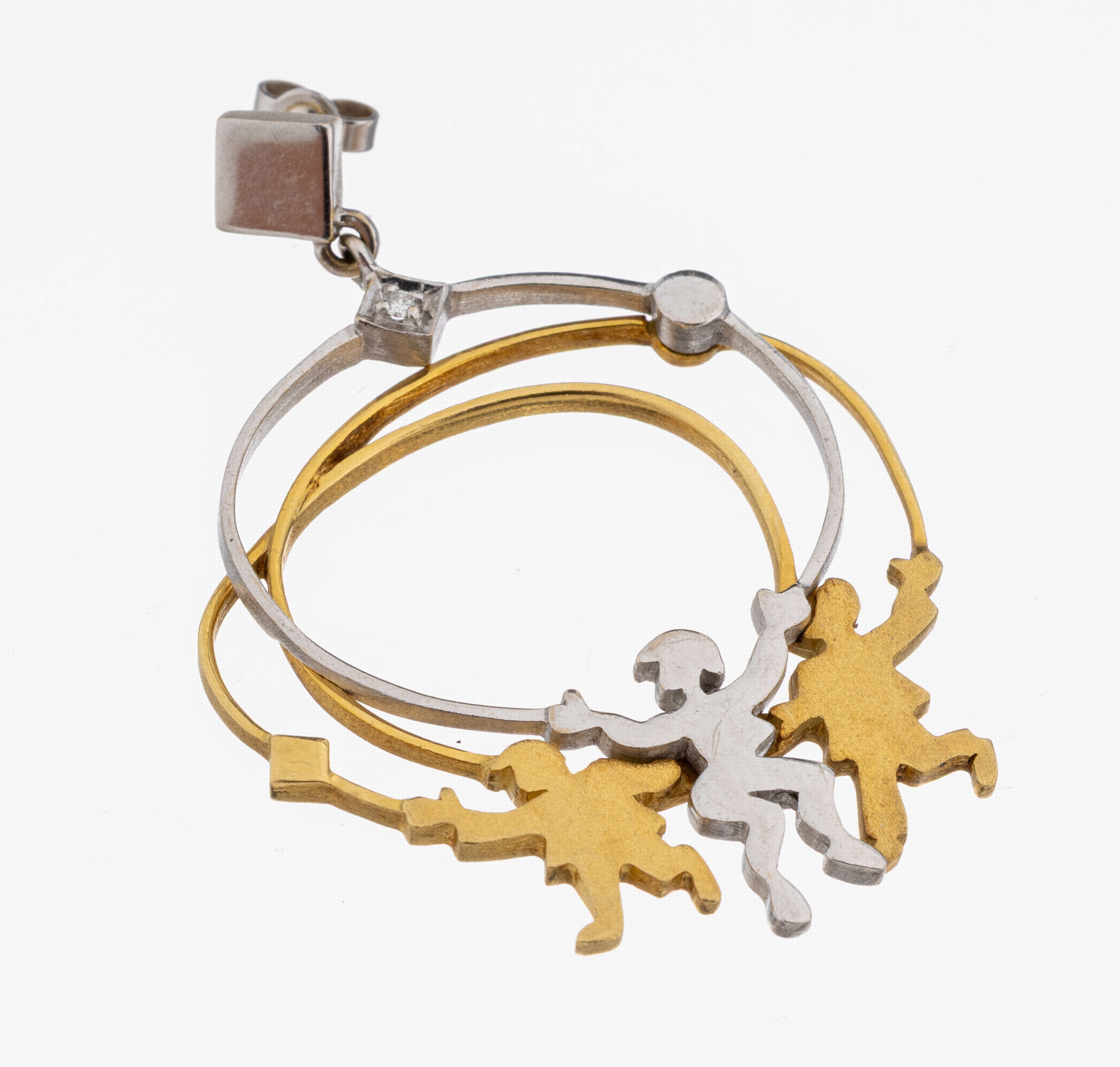 Image 27127642 - Einzelner 18 kt Gold Brillant-Ohrstecker, GG/WG 750/000, qualitätvolle Verarbeitung, ...